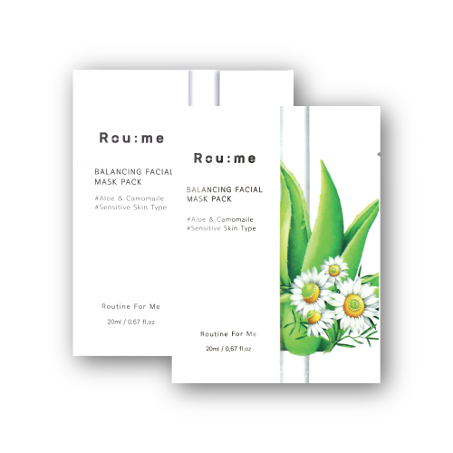 ROU:ME Balancing Facial Aloe & Chamomile Mask Pack 1 BX (10pcs)