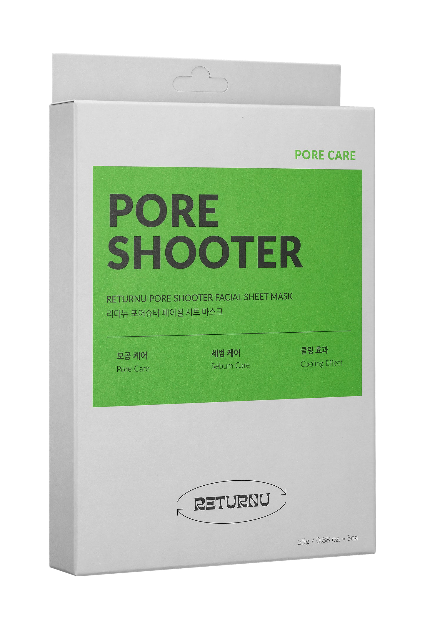 RETURNU Poreshooter Facial Sheet Mask 1Box (5 sheets)