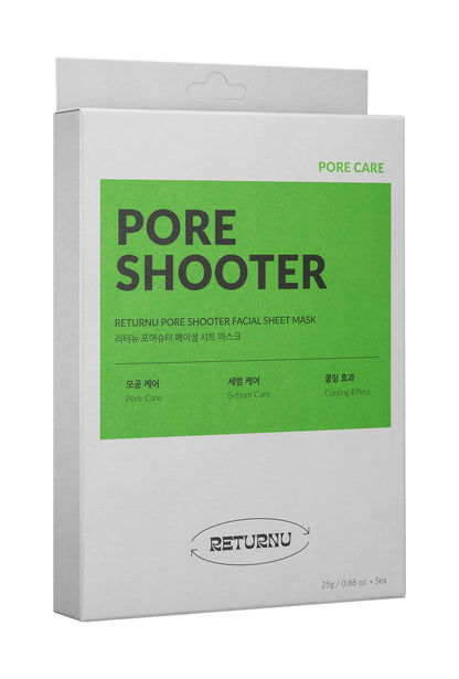 RETURNU Poreshooter Facial Sheet Mask 1Box (5 sheets)