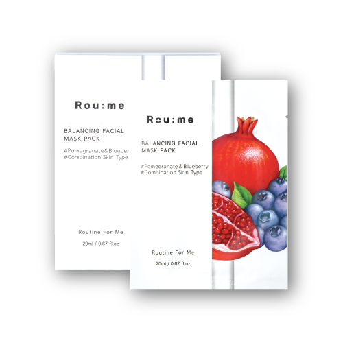 ROU:ME Balancing Facial Pomegranate & Blueberry Mask Pack 1 BX (10pcs)